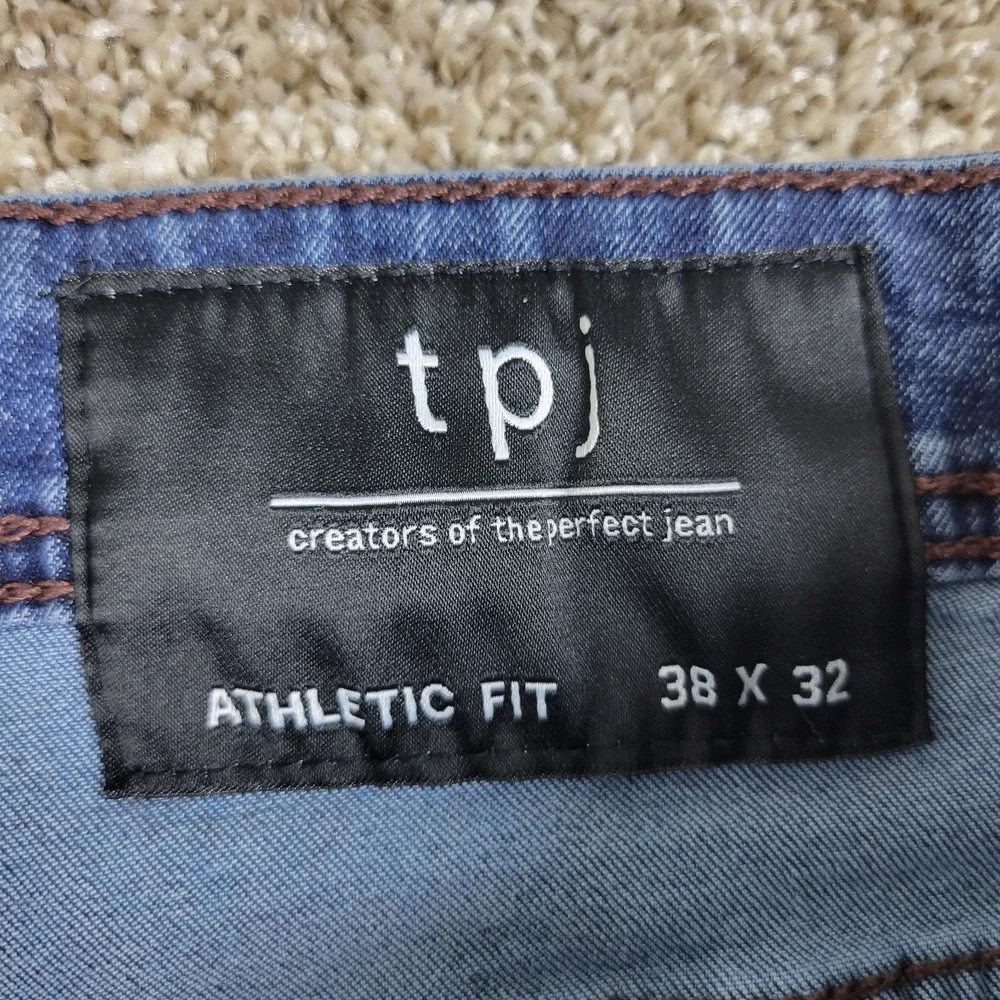 The Perfect Jean Athletic Fit Mens 38x32 Blue Denim Stretch 5 Pocket Jeans